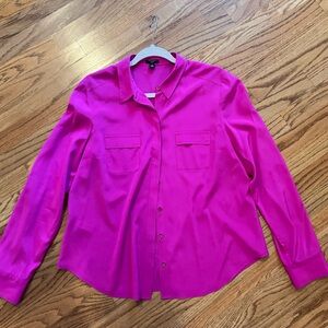 Ann Taylor silk blouse in hot pink/berry Size 14